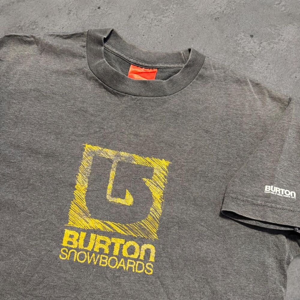 Y2K 2000’s Burton Snowboards Logo Grey Shirt Men’s Size Medium